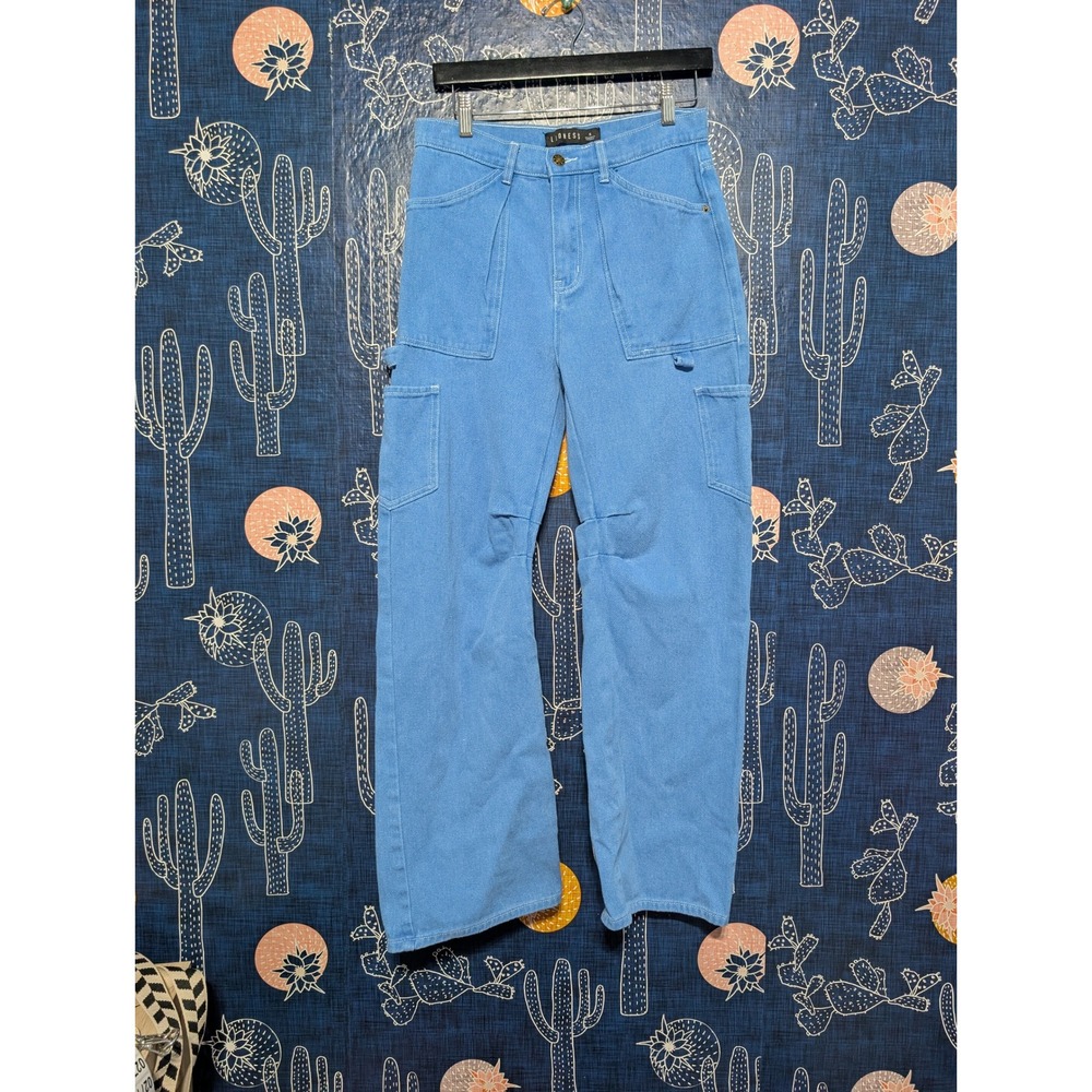 Lioness Cotton Denim High Rise Wide Leg Miami Vice Pants Blue Women's Size S - Picture 5 of 15